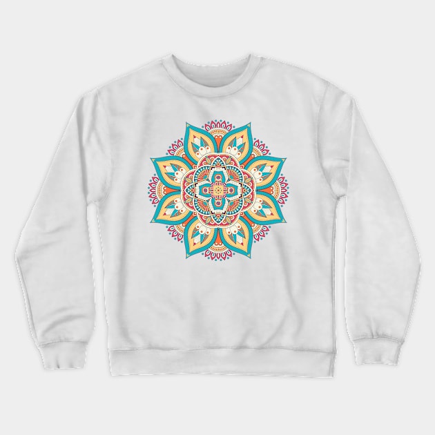 Colorful Mandala, mandala-design, mandala-art, geometric, abstract, mandala and spirituality, colorful, rainbow, mandala pattern, mandala flower patterns, Flower Mandala ,Spirituality Crewneck Sweatshirt by Utopia Shop